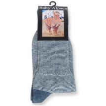 Ls Uldstue Baby Alpakka Sokker Blgr Striper Unisex Voksen