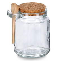 Zeller Present Oppbevaringsglass med Skje og Kork Lokk - 240 ml
