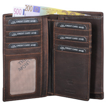 The Monte RFID-safe 2+1 Flyet Lommebok i Brunt Skinn - 16 kort