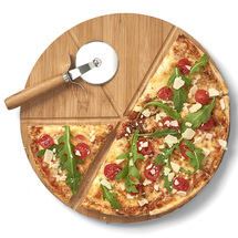 Zeller Present Pizzasett med Skjærebrett og Pizzakutter