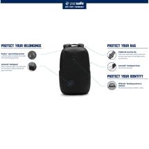 Pacsafe Svart Active Sikker Ryggsekk  RFID-sikker  24 L