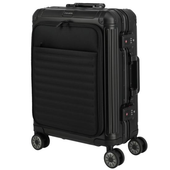 Travelite NEXT 2.0 Svart Aluminium Kabinkoffert 4 Hjul -40X55X23 -41L - RECYCLED