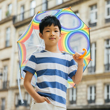 Smati Regnbue Barn Paraply - Vindsikker- B: 71 cm