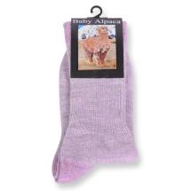 Ls Uldstue Baby Alpakka Sokker Lilla Striper Unisex Voksen