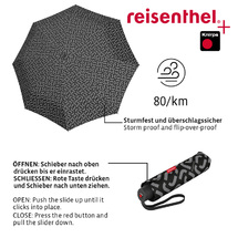 Reisenthel Signature Black Paraply Vindsikker - B:99 cm - RECYCLED