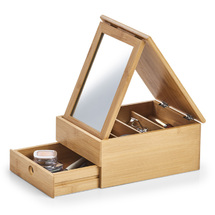 Zeller Present Makeup Box / Smykkeskrin i Tre Med Speil